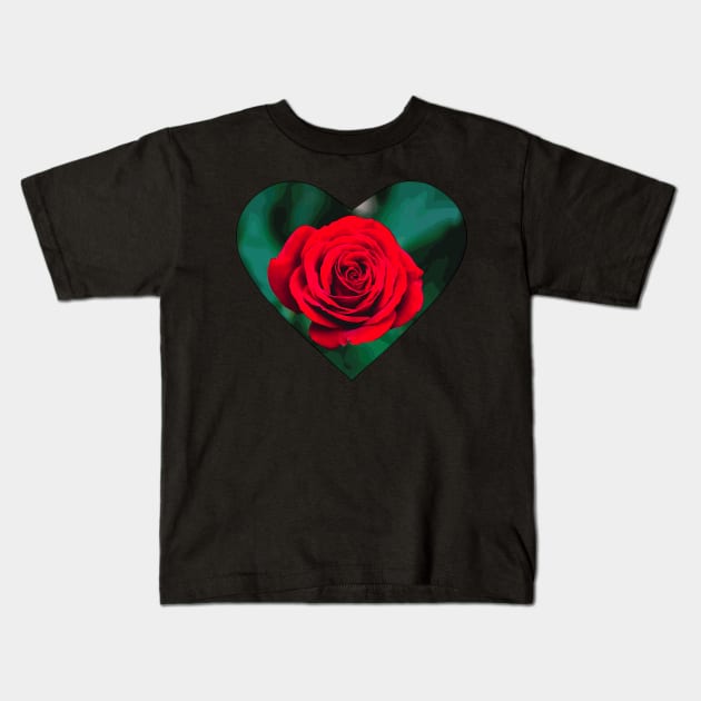 Rose Heart Kids T-Shirt by CANJ72